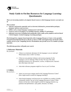 Study Guide to On-line Resources for Language Learning