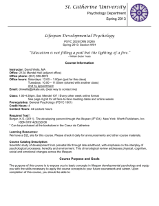PSYC 2025 (Hybrid) Spring 2013 syllabus