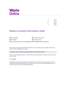 Plastics recycling information sheet types of plastic what does the