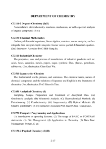 DEPARTMENT OF CHEMISTRY C32111-2 Organic Chemistry (I)(II