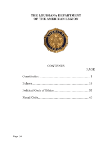 THE LOUISIANA DEPARTMENT - American Legion Department of