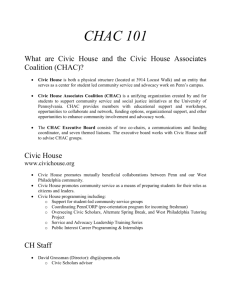 CHAC 101 What are Civic House and the Civic House Associates