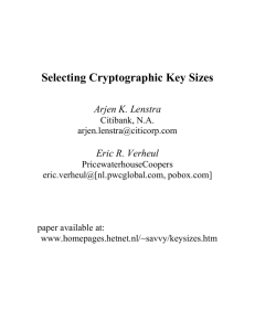 Selecting Cryptographic Key Sizes