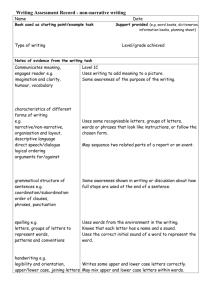 Writing Assessment Record