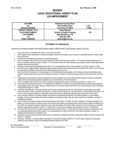 LOCAL EDUCATIONAL AGENCY PLAN