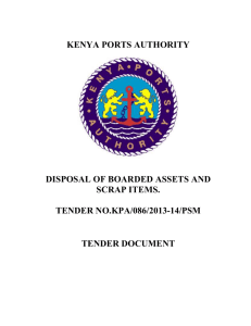 Tender Document - Disposal of Boarded Assets and Scrap Items