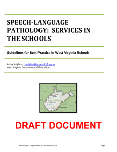 speech-language pathology: services in the schools