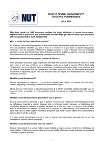 What is Sex harassment? Guidance for members