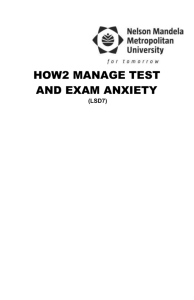 How2 manage test and exam anxiety