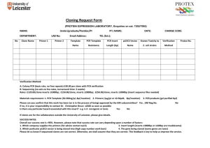 Cloning Request Form - University of Leicester