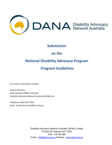 A New Administrative Model for Disability Advocacy