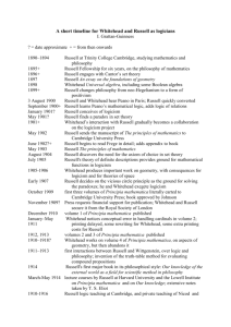 A timeline for Whitehead and Russell as logician`s