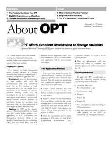 OPT allows students to use their academic