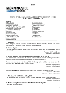 AGM 2015 - Morningside Community Council