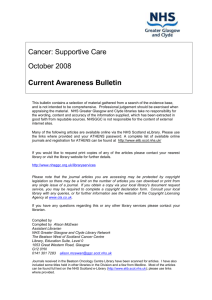 Current Awareness Bulletins - NHS Greater Glasgow and Clyde
