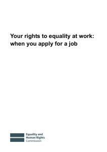 Your rights to equality at work: when you apply for a job