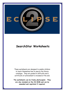 SearchStar Worksheets - Micro Librarian Systems