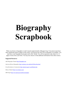 Biography Scrapbook - Hamilton Local Schools