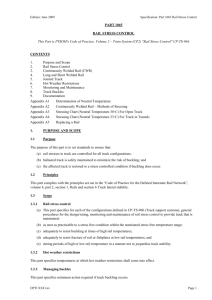 Edition: June 2009 Specification: Part 1065 Rail Stress Control