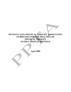 PPTA Guidelines for the Practive of Physical Therapy in Educational