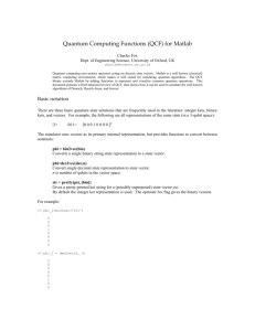 Quantum Computing Functions (QCF) for Matlab