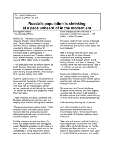 Russia - Population Shrinking