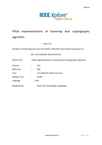 FPGA implementations of humming bird cryptographic algorithm