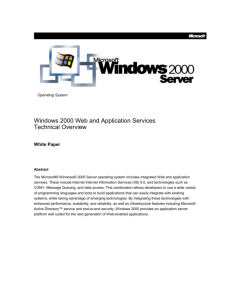Windows 2000 Infrastructure services