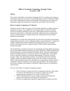 Office of Academic Computing: Strategic Vision