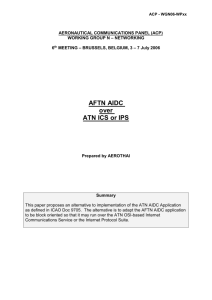 WGN06-WP30 AFTN AIDC over ATN ICS or IPS