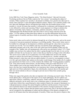 Steven pinker the moral instinct essay