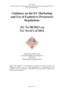 Guidance Document 2014-1, Explosives Precursor Regulation
