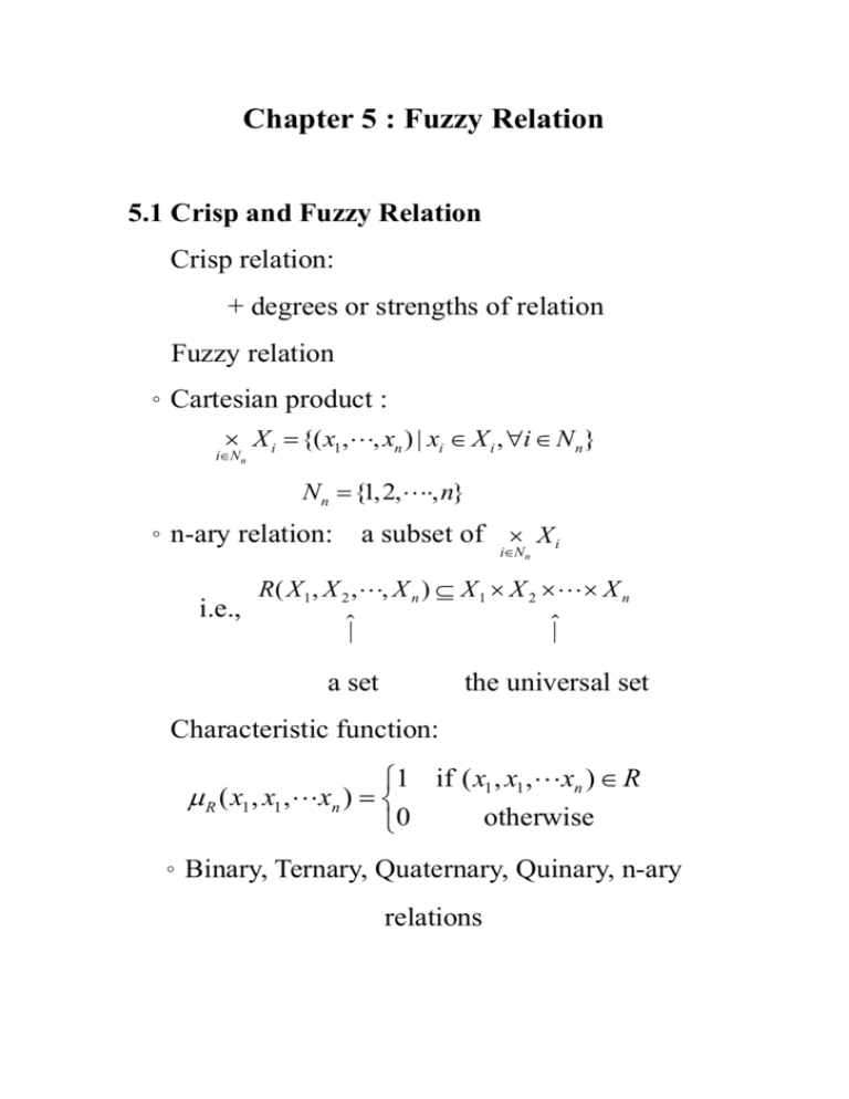 Chapter 5 Fuzzy Relation