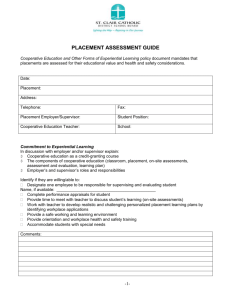 Placement Assessment - St. Clair Catholic School Board