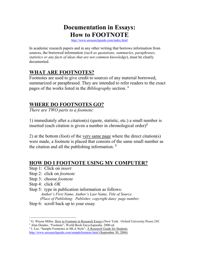 how to make footnotes in essay