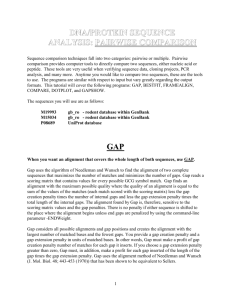 dna sequence analysis: pairwise comparison