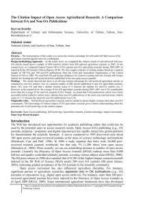 The Citation Impact of Open Access Agricultural Research