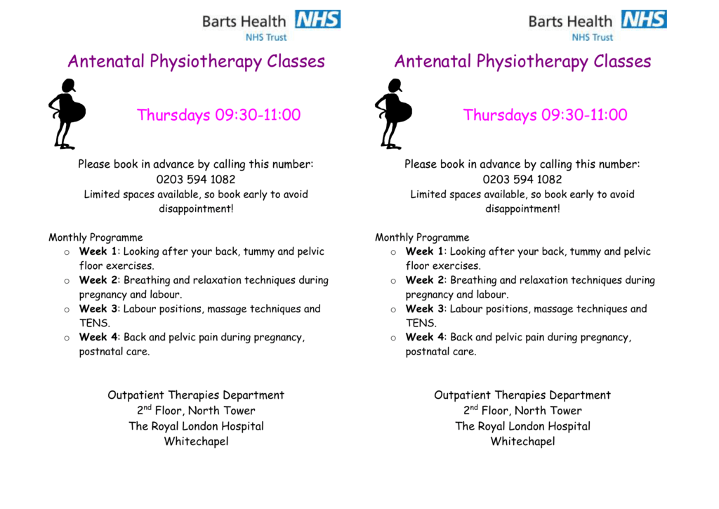 Antenatal Physiotherapy Classes Flyer