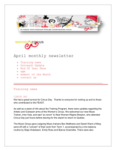 April monthly newsletter Training news Outreach Update End Of