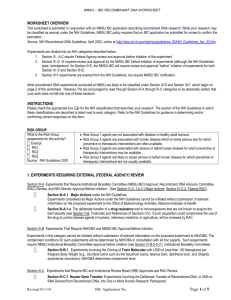 NMSU IBC rDNA Worksheet for PI - Office of Research Compliance