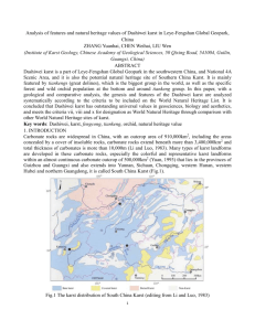 Analysis of features and natural heritage values of Dashiwei karst in