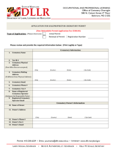 Application for Sole Proprietor Crematory Permit