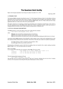 Use of Fetch files in Quantum, M Katz, Quantime Users - Mark-IT