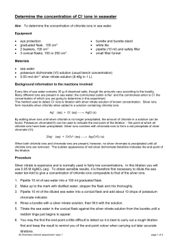 Determination of Chloride by the Mohr Method
