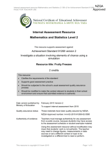 Level 2 Mathematics and Statistics internal assessment resource