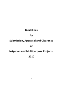 Guidelines for Submission, Appraisal and Clearance of Irrigation