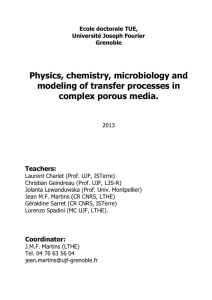 Physics, chemistry, microbiology and modeling of transfer processes