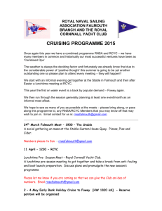 rnsa falmouth 2015 programme - Royal Naval Sailing Association