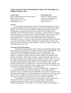 Using Constraint Logic Progamming to Analyze Chronology in