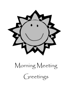 Morning Meeting Greeting Booklet